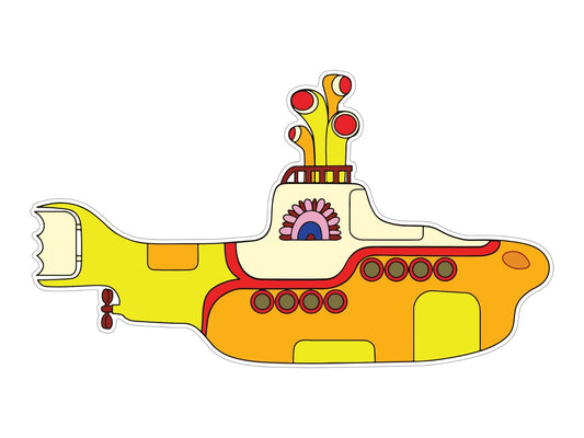Yellow Submarine Beatles Logo - Die Cut Laminated Vinyl Sticker Decal car window