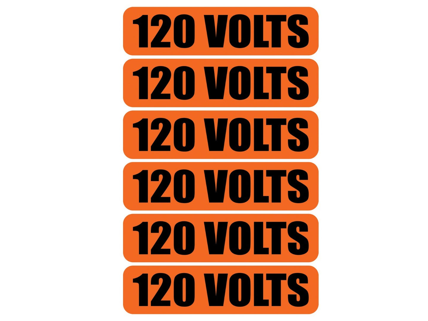 120 Volt Warning Decal – Electrical Panel / Conduit Sticker – Waterproof – 6 Pac