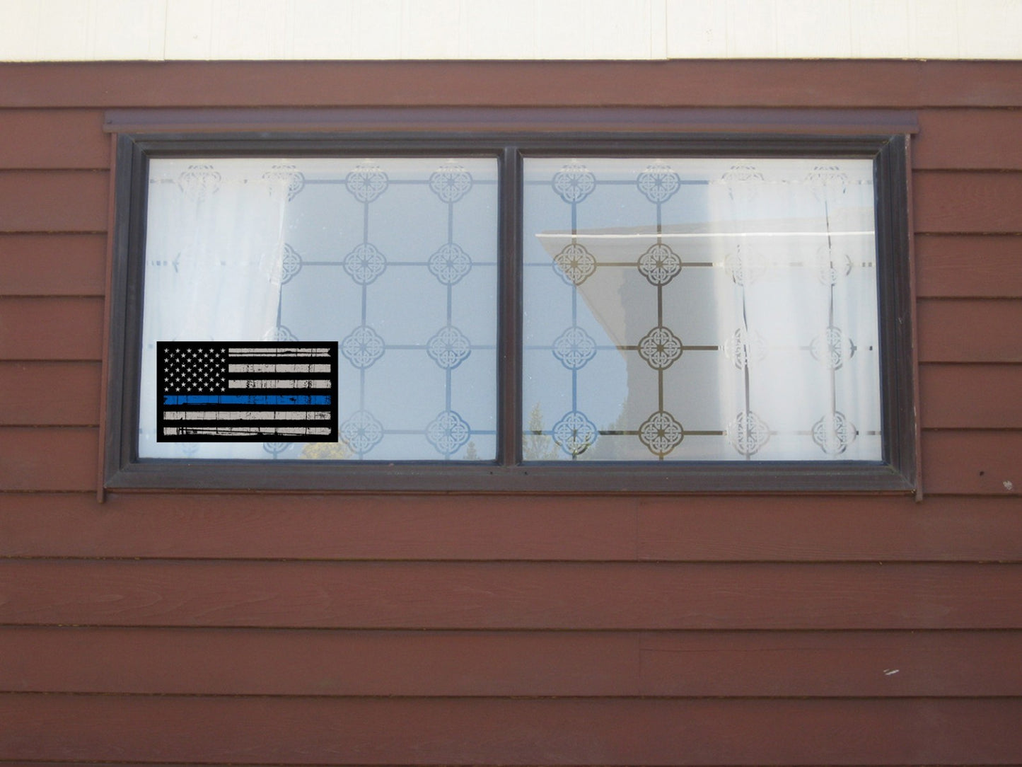 5.5"  Reflective Thin Blue Line Police American Flag Car Vinyl Decal Sticker