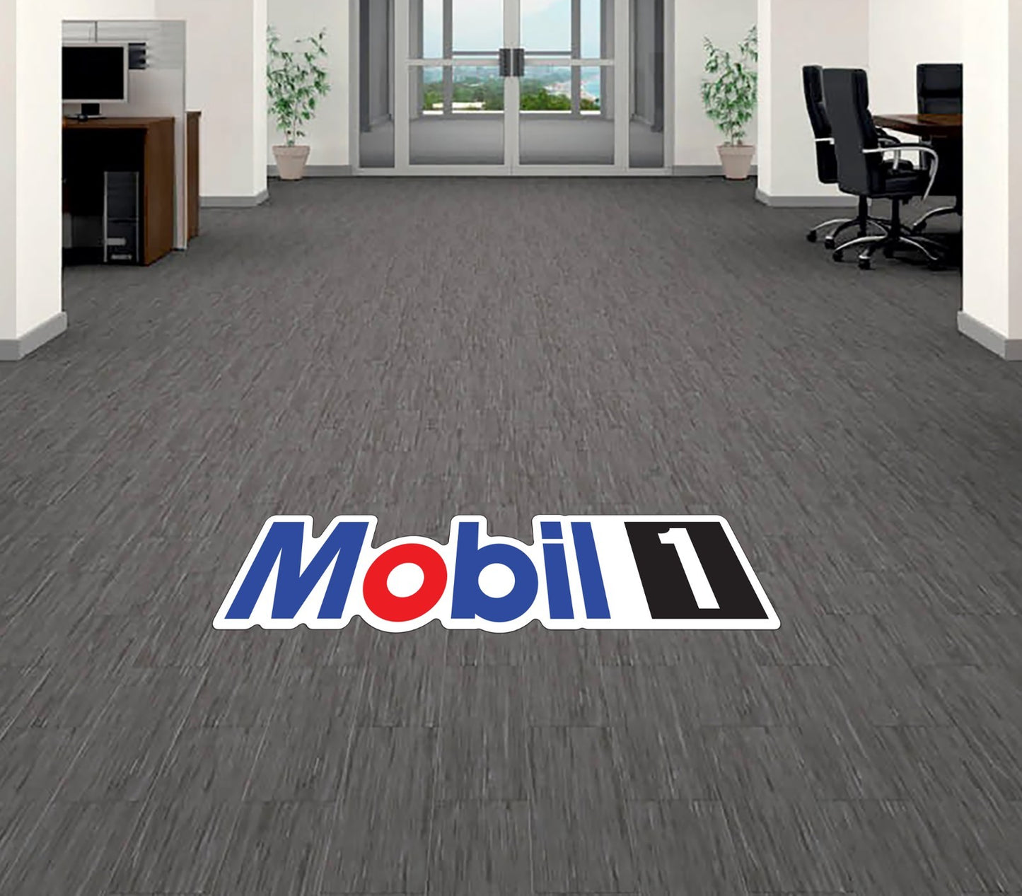 Mobil1 Mobil Gas Racing Floor Vinyl Decal Sticker 5"-52" carpet concrete oil