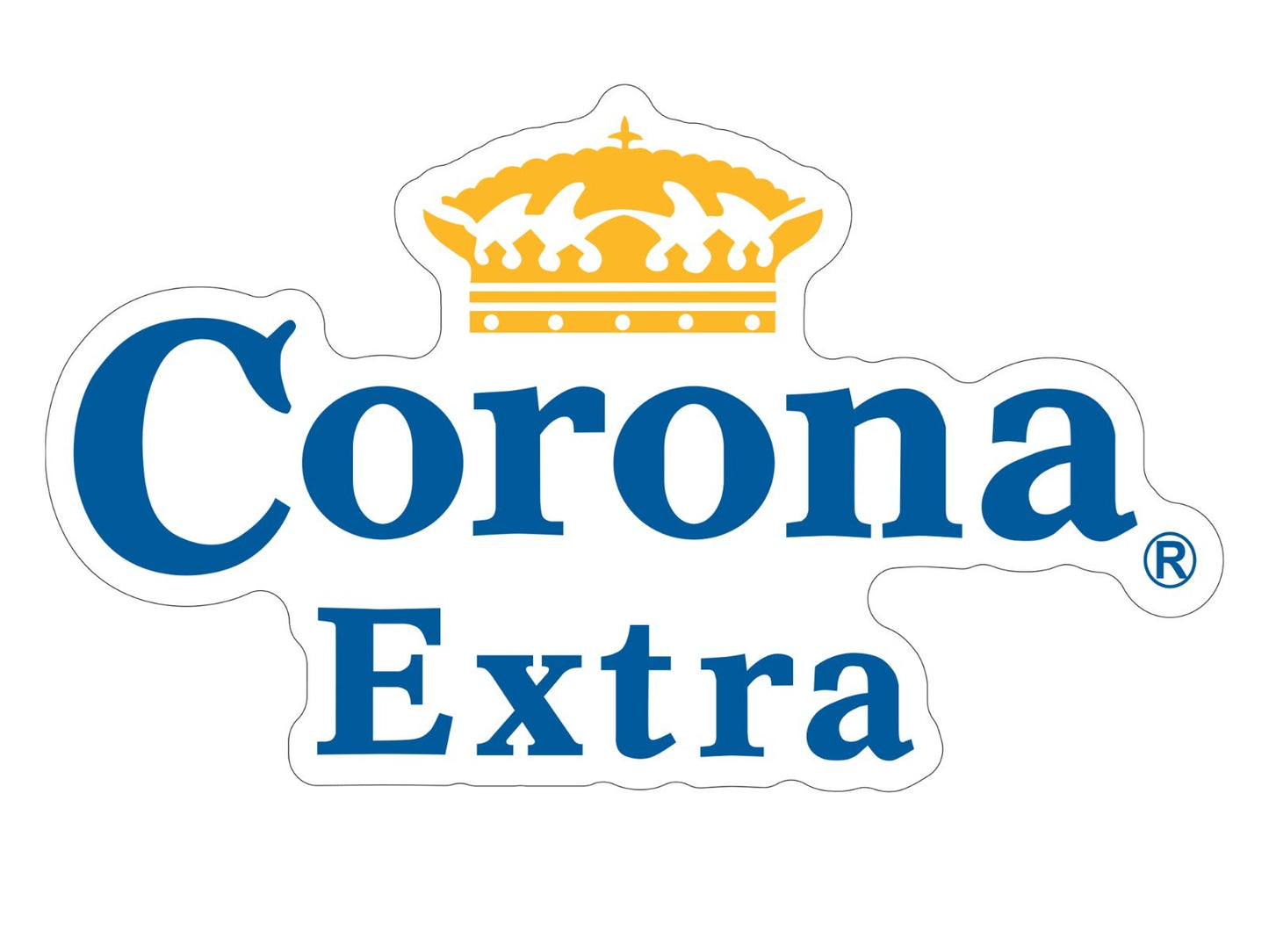 Corona Extra Beer Logo Sticker Vinyl Decal | Choose Size - Outdoor Laminated