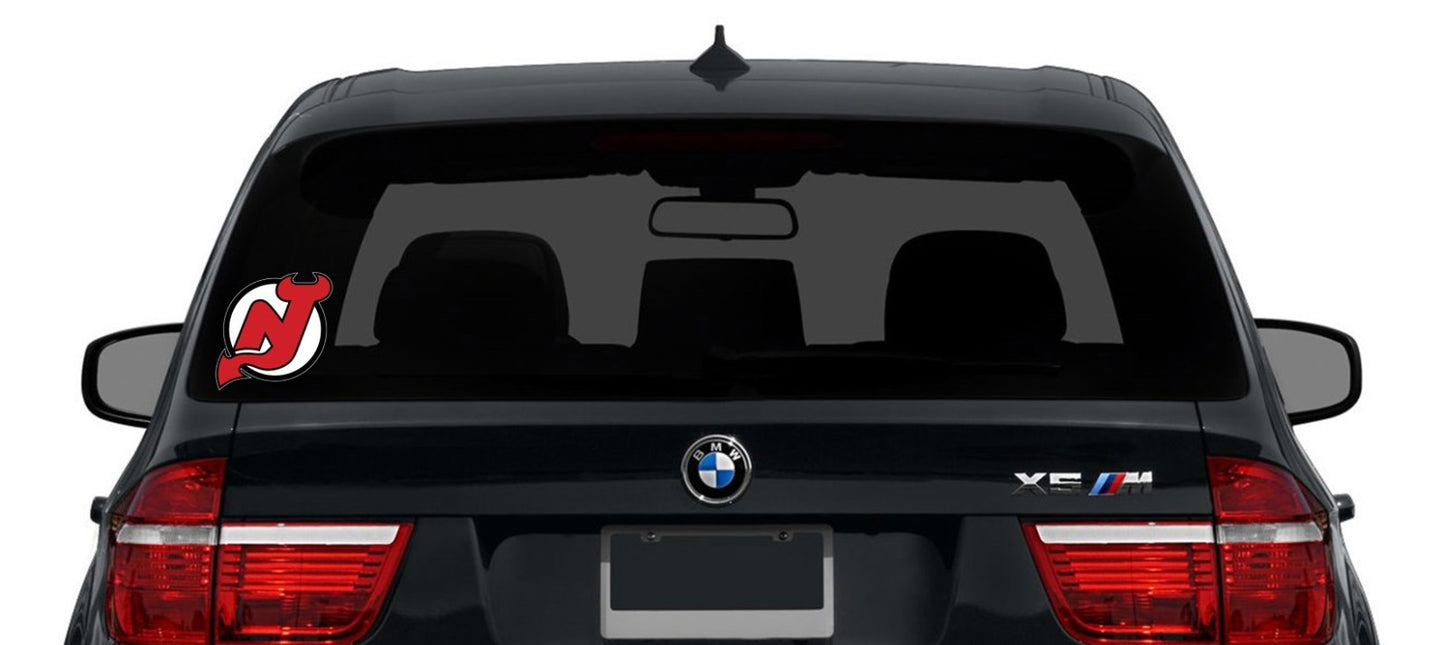 New Jersey Devils Logo - Die Cut Laminated Vinyl Sticker Decal NHL car window