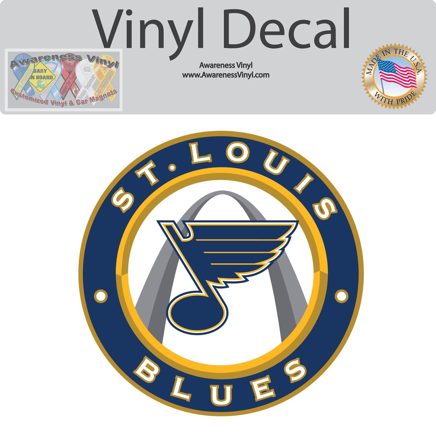 St. Louis Blues Logo - Die Cut Laminated Vinyl Sticker Decal NHL car window