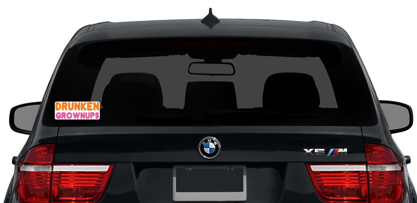 Drunken Grownups Vinyl Decal *DIFFERENT SIZES* Beer Car Bumper Window Bar