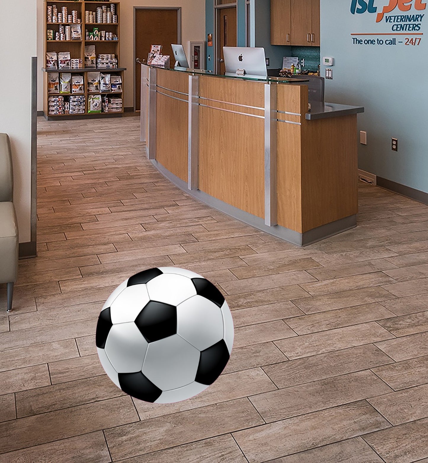 Soccer Ball Party Floor Decals Set of 5 9" Removable Floor Sidewalk Vinyl