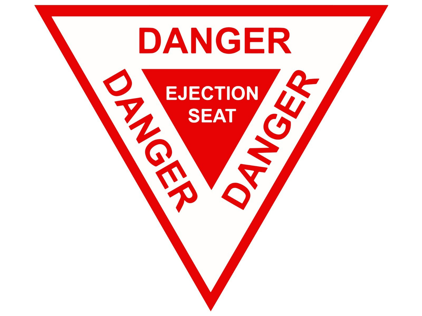 2x Danger Ejection Seat Logo Die Cut Laminated Vinyl Decal Sticker | Sizes
