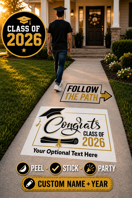 Class of 2026 Floor Decal Graduation Party Vinyl Pathway Sticker Custom