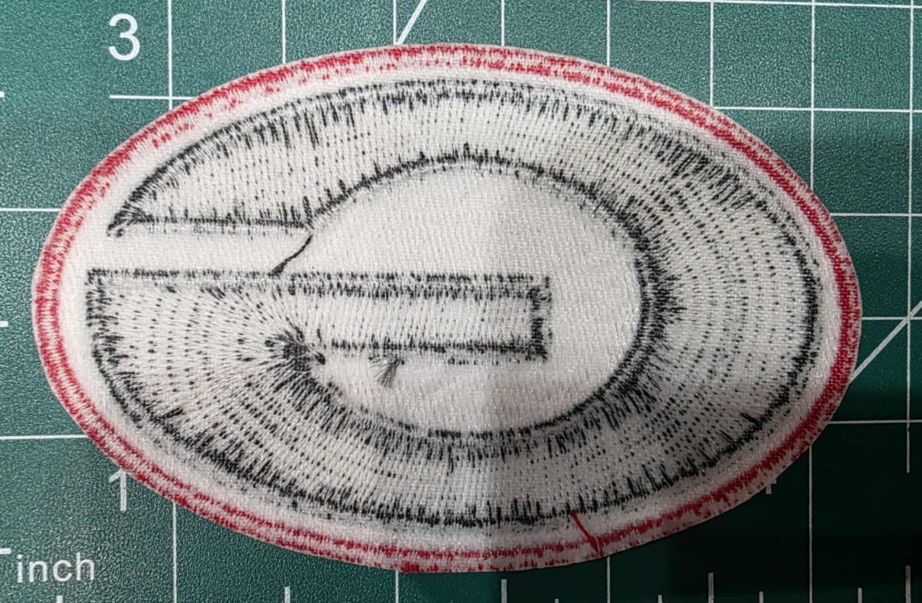 Georgia Bulldogs logo football 3.75" Iron On Embroidered Patch shoulder
