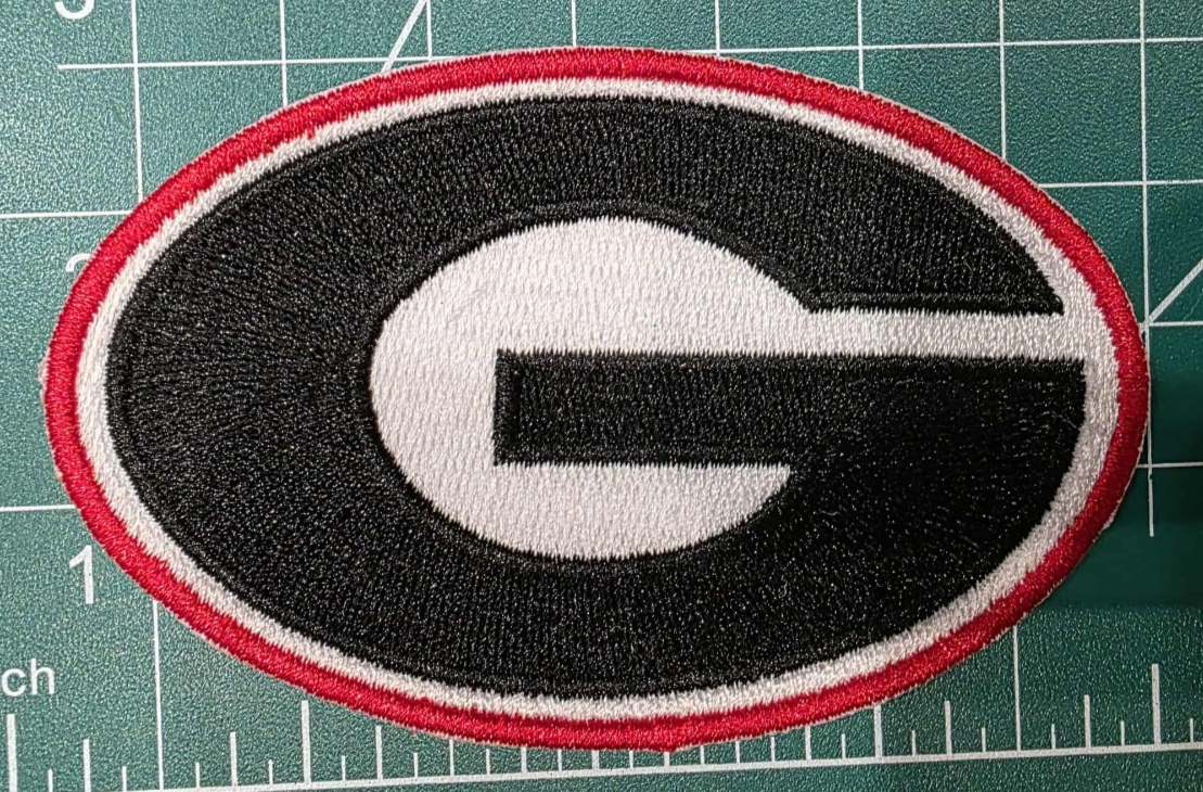 12" Georgia Bulldogs logo football Iron On Embroidered Patch Jacket Back Large