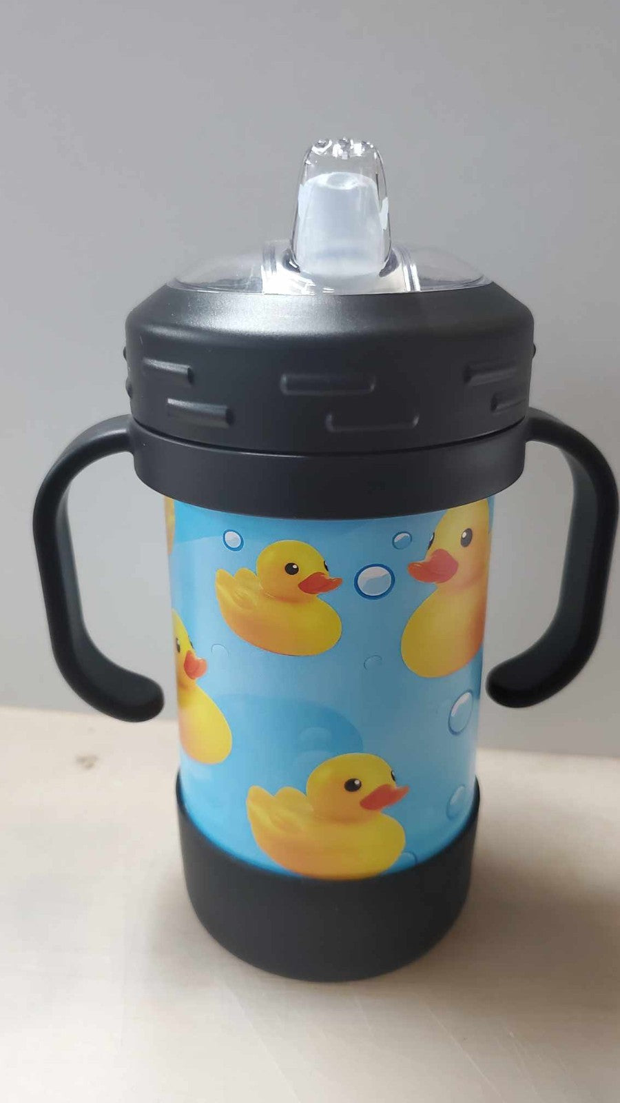 Rubber Ducks Themed Kids 10 oz Insulated Sippy Cup Cute With Removable Handles