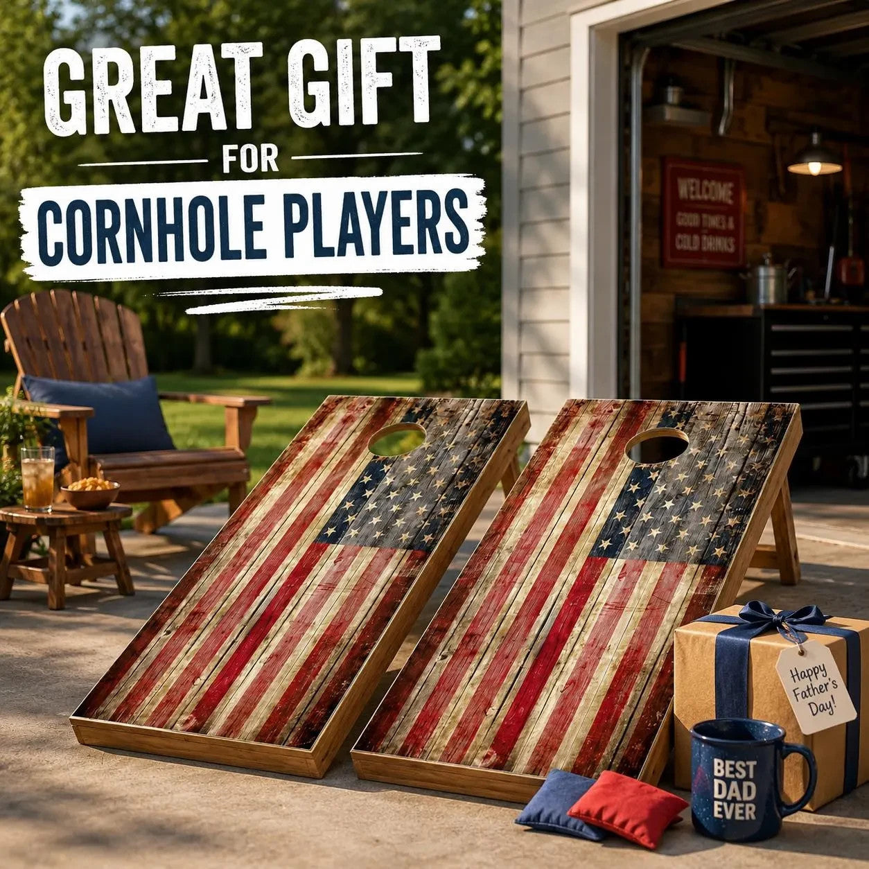 American Flag Cornhole Board Wraps Set of 2 Distressed Vinyl Decals Laminated