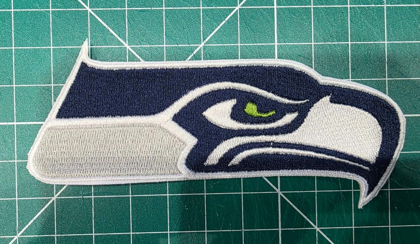 Seattle Seahawks 5" x 2.2" Iron /Sew On Embroidered Football Logo NFL