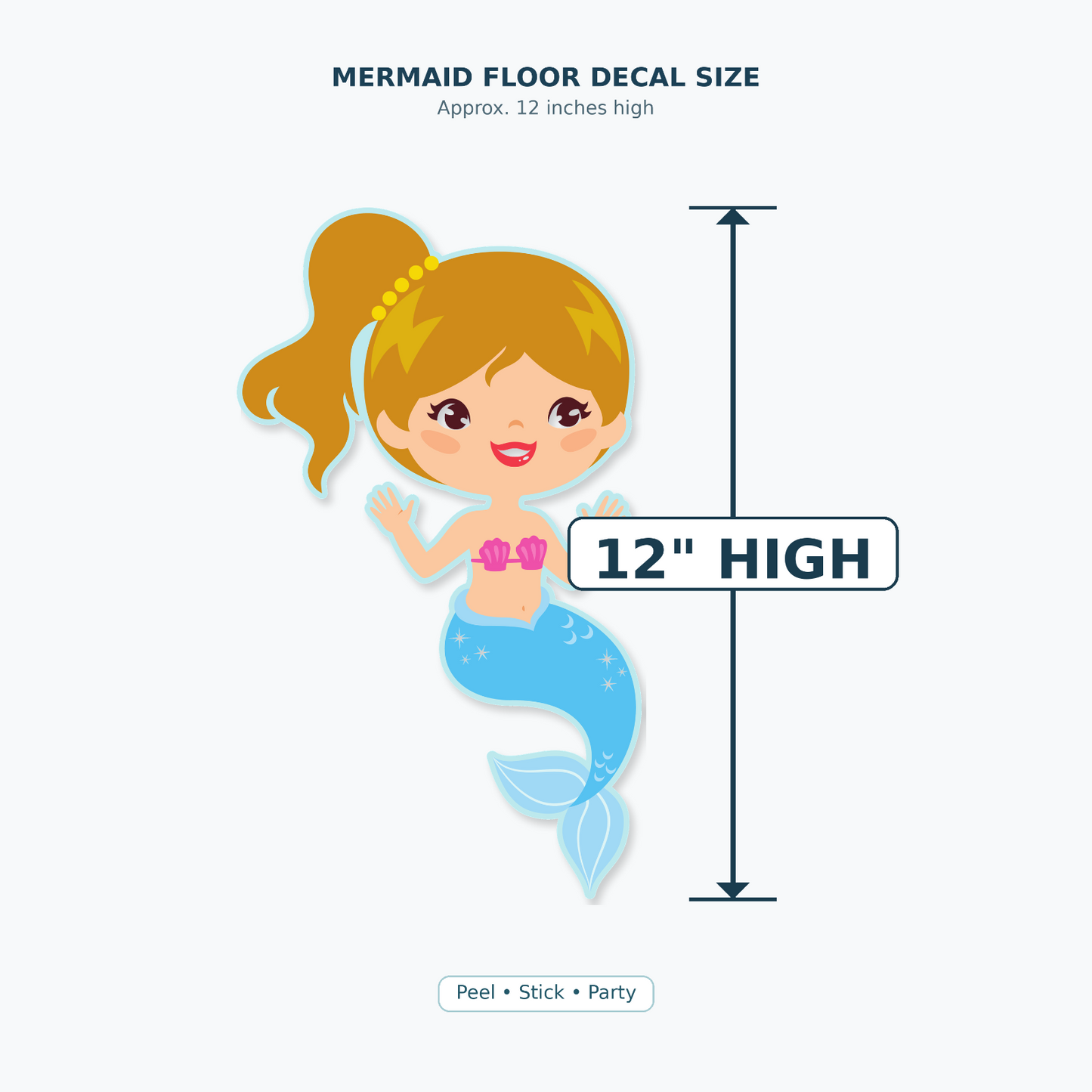 Mermaid Floor Decals Set of 6 Under the Sea Party Sidewalk Stickers