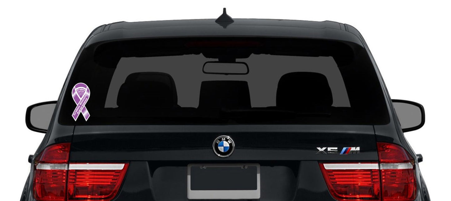 Crohn's Disease Awareness Ribbon Vinyl Decal Sticker Support Choose Size car