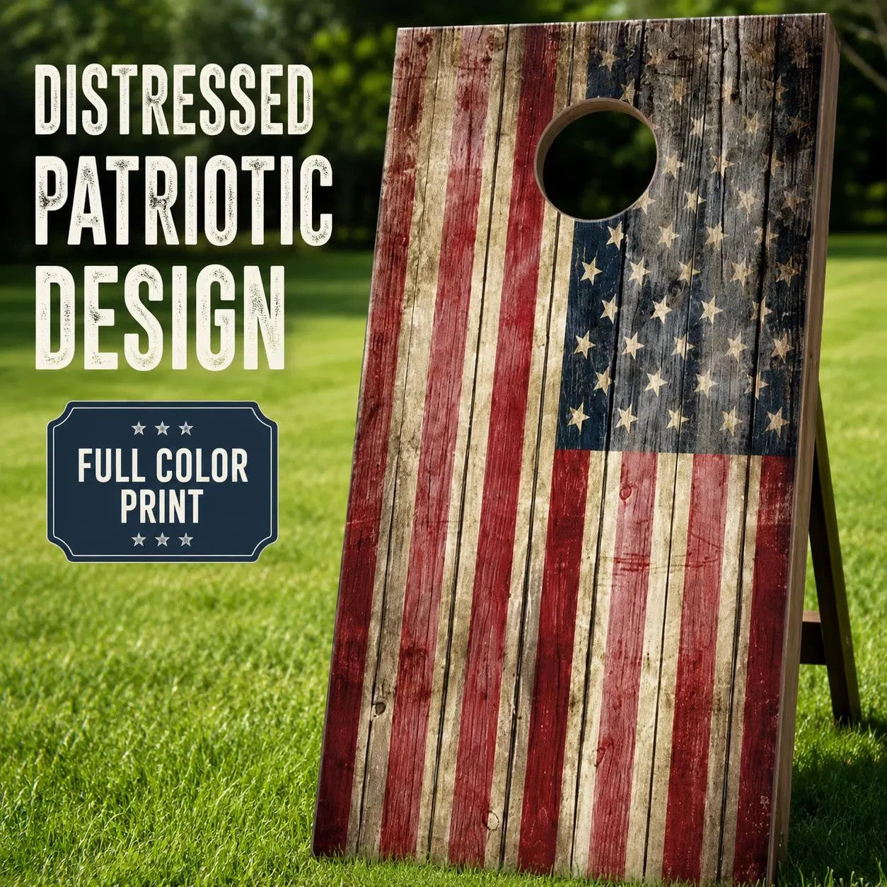 American Flag Cornhole Board Wraps Set of 2 Distressed Vinyl Decals Laminated