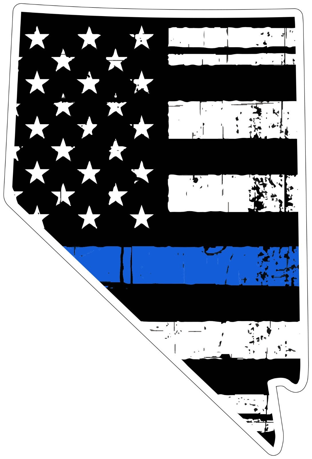 State of Nevada Thin Blue Line Sticker Vinyl Decal Multiple Size support police