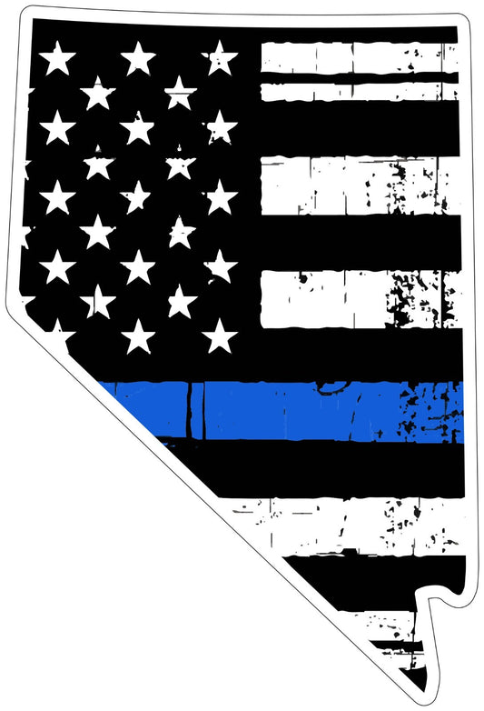 State of Nevada Thin Blue Line Sticker Vinyl Decal Multiple Size support police