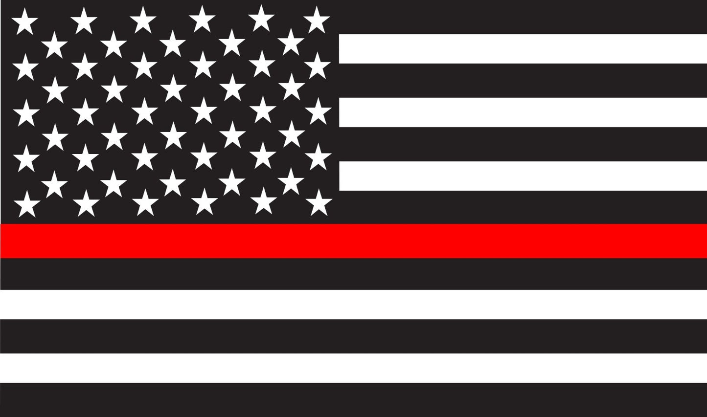 5" Thin Red Line Firefighter Lives Matter American Flag Vinyl Decal Sticker