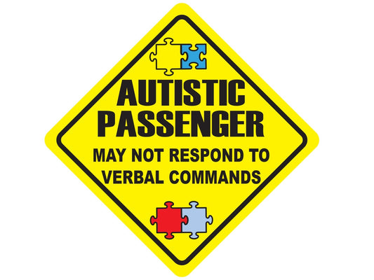 Autistic Passenger Autism Awareness Sticker Vinyl Decal Multiple Sizes window