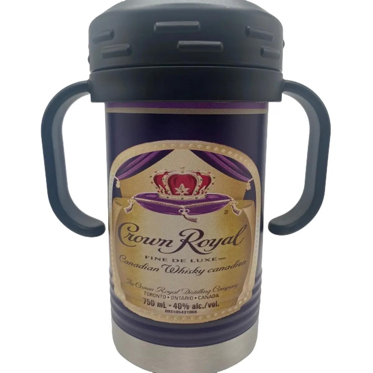Adult Themed UV Printed 10 oz Insulated Sippy Cup crown royal funny gift whiskey