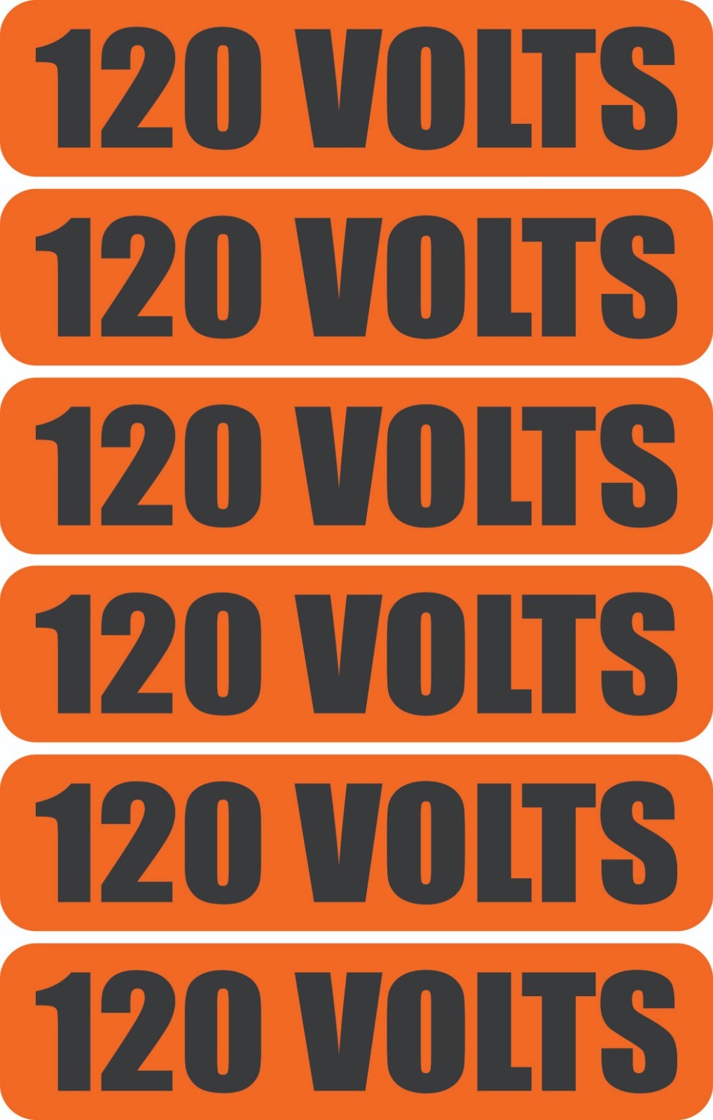 120V Electrical Warning Decal Conduit Label Waterproof Vinyl Sticker 6 Pack