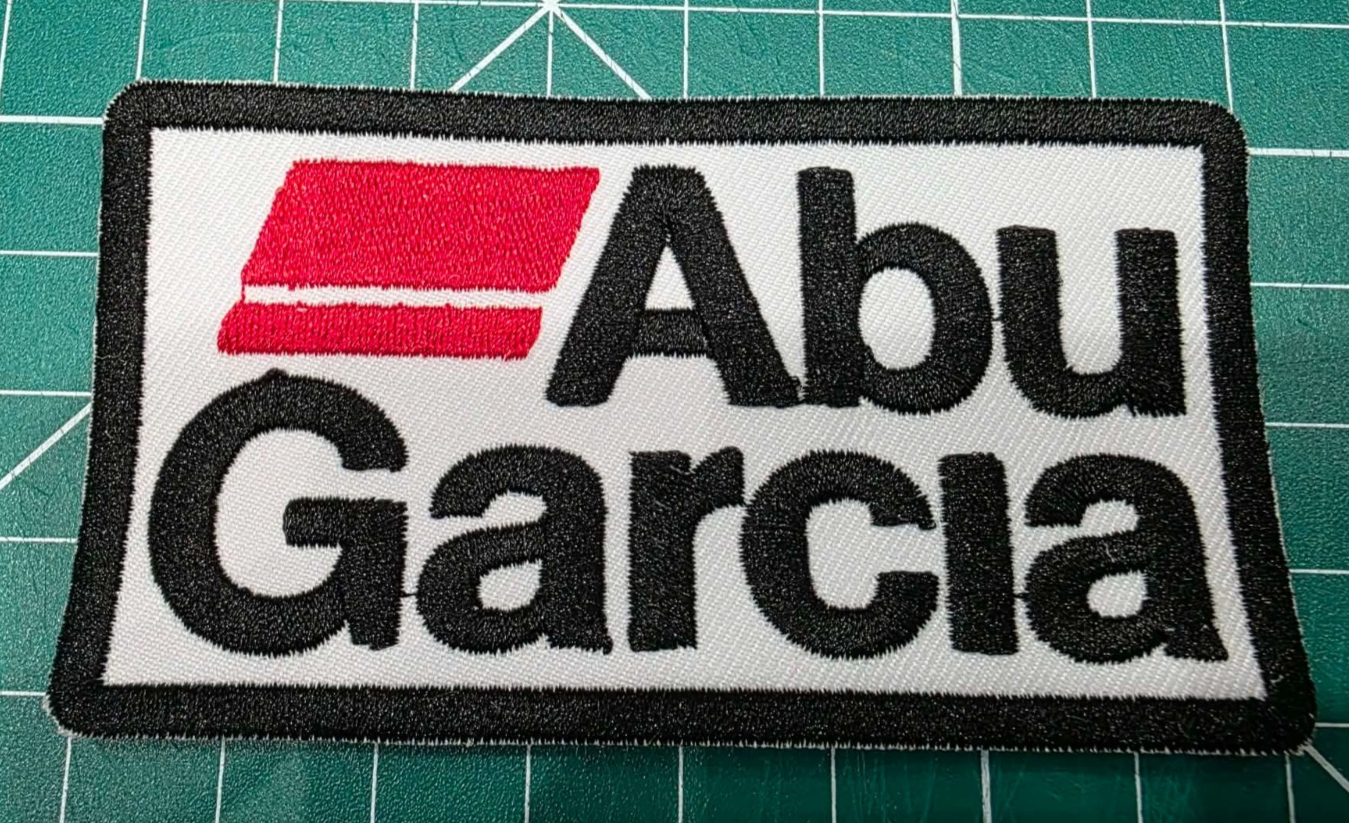 Abu Garcia Fishing Rods and Reels Embroidered Iron-on Patch 4" x 2.1"