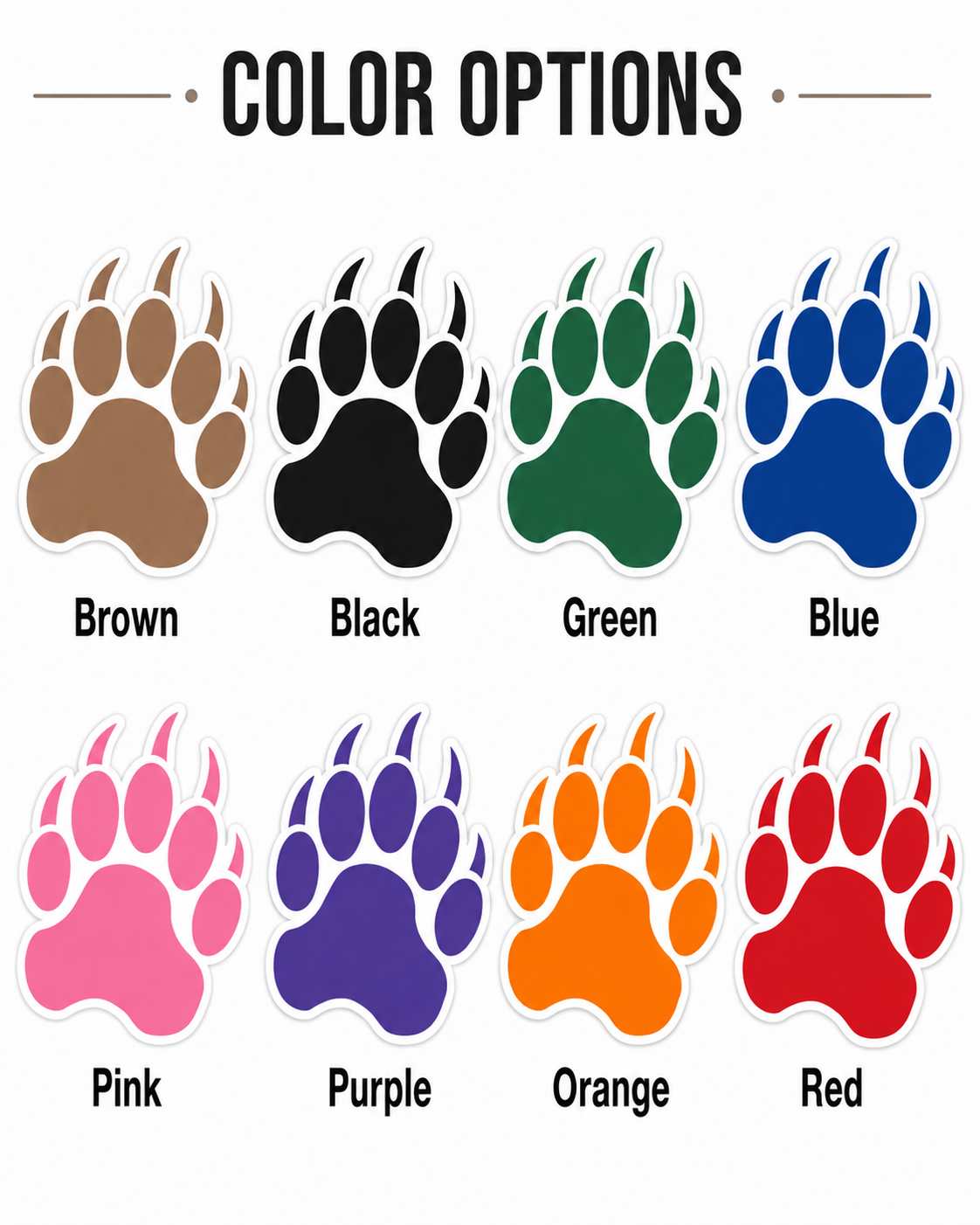Bear Paw Sidewalk Decals 9" Floor Stickers Party Tracks Set of 5 Outdoor Vinyl