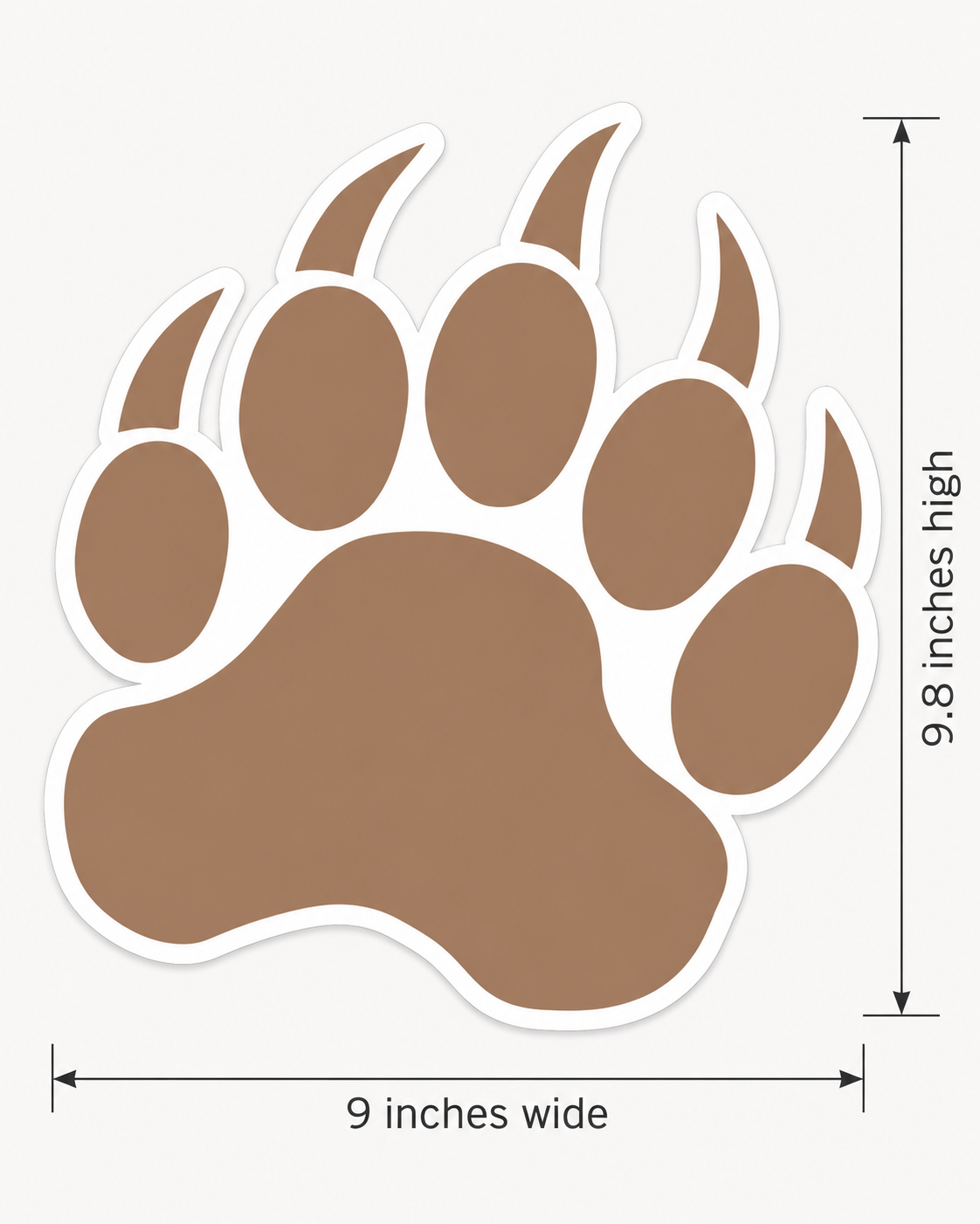 Bear Paw Sidewalk Decals 9" Floor Stickers Party Tracks Set of 5 Outdoor Vinyl