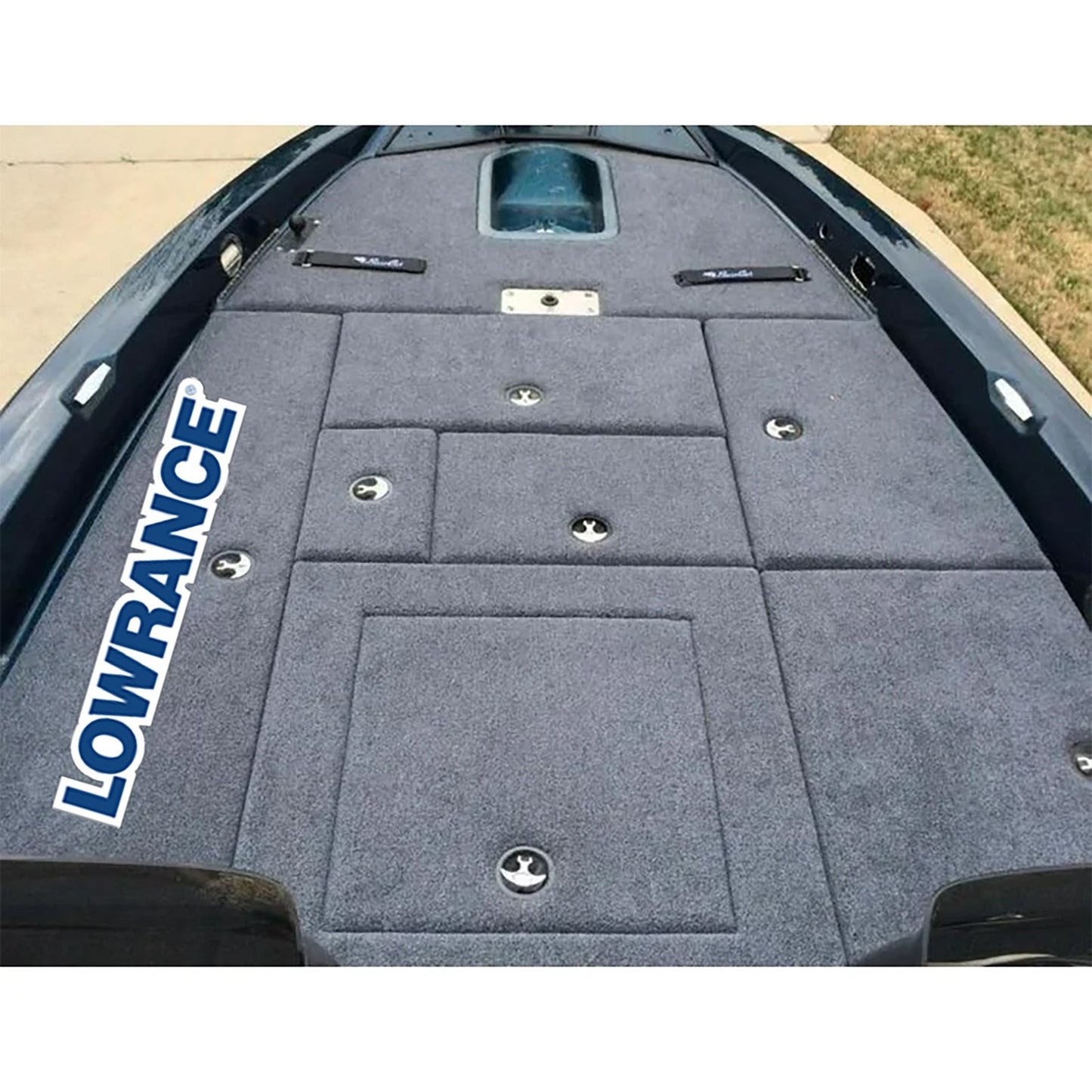 Lowrance Blue Professional Carpet Graphic Decal Sticker for Fishing Bass Boats