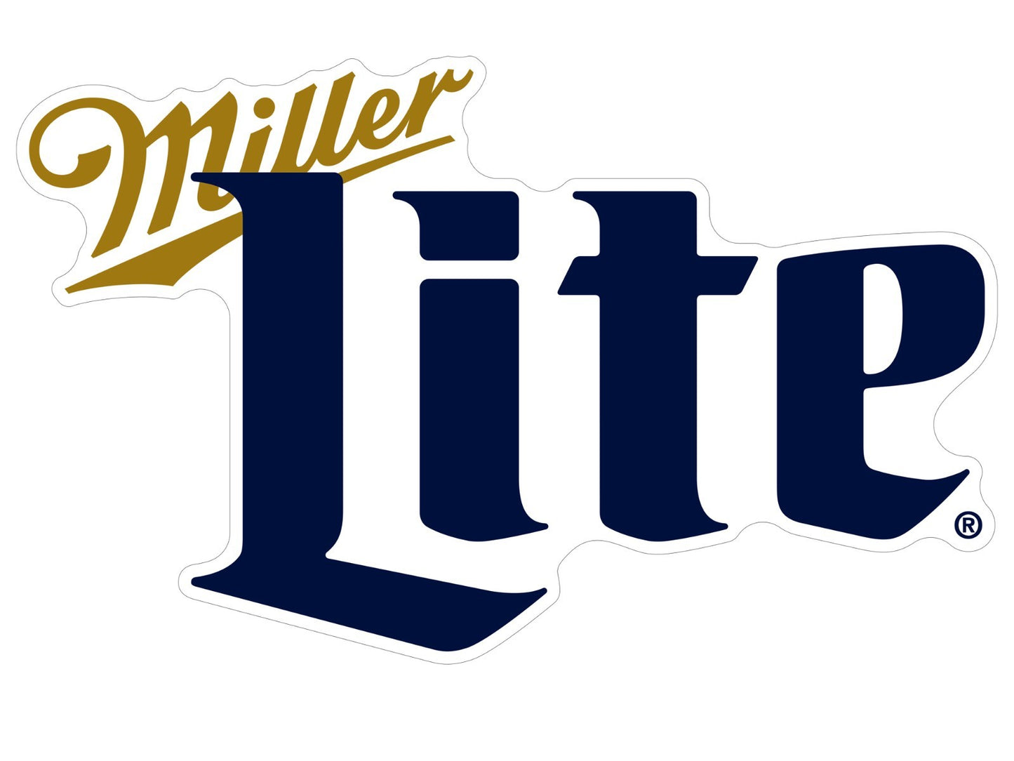 Miller Lite Beer Logo Die Cut Laminated Vinyl Decal Sticker | Choose Sizes