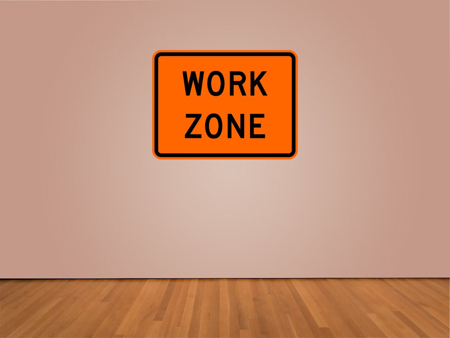 Work Zone Sign Indoor Wall Vinyl Decal Sticker 5" - 34" kids decor
