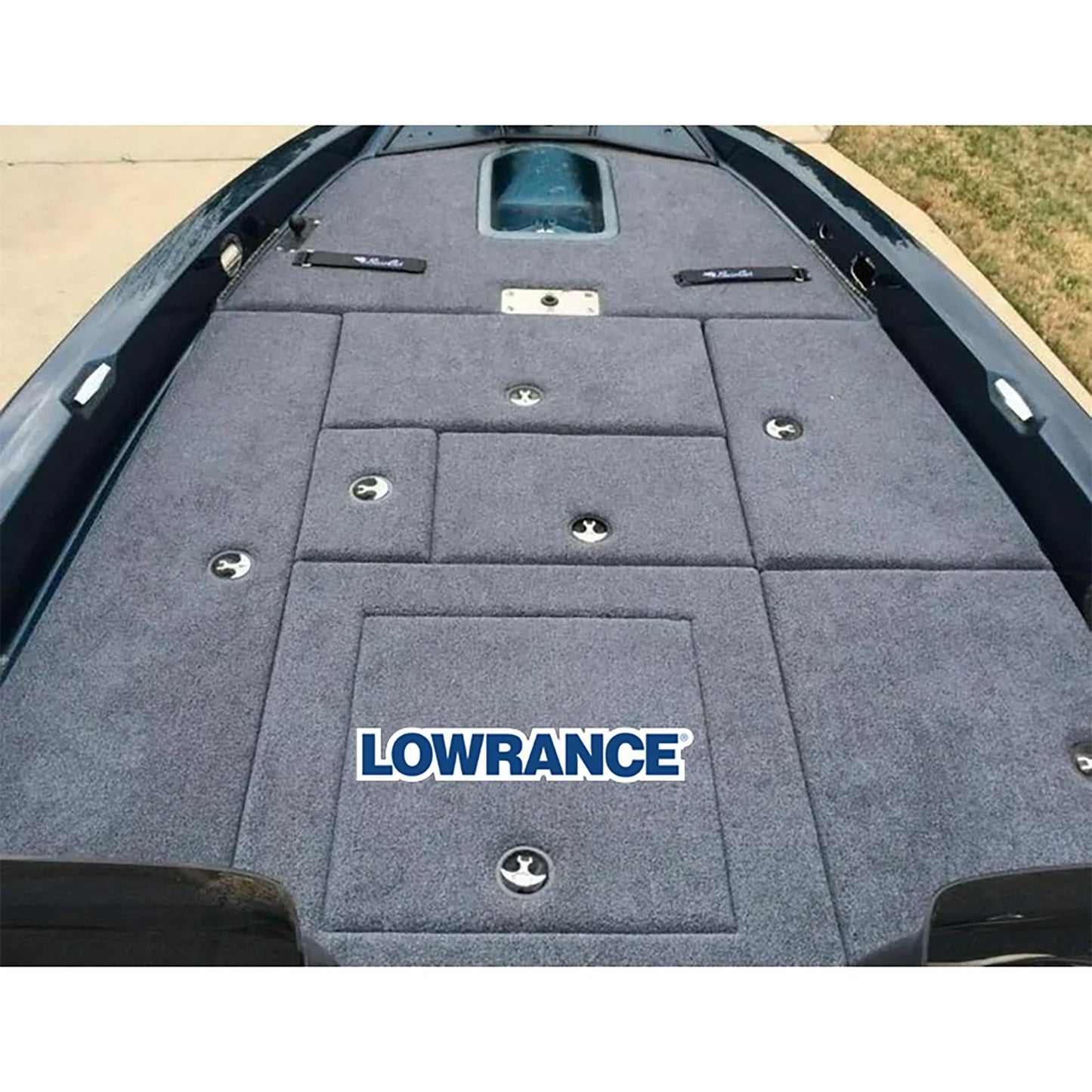 Lowrance Blue Professional Carpet Graphic Decal Sticker for Fishing Bass Boats