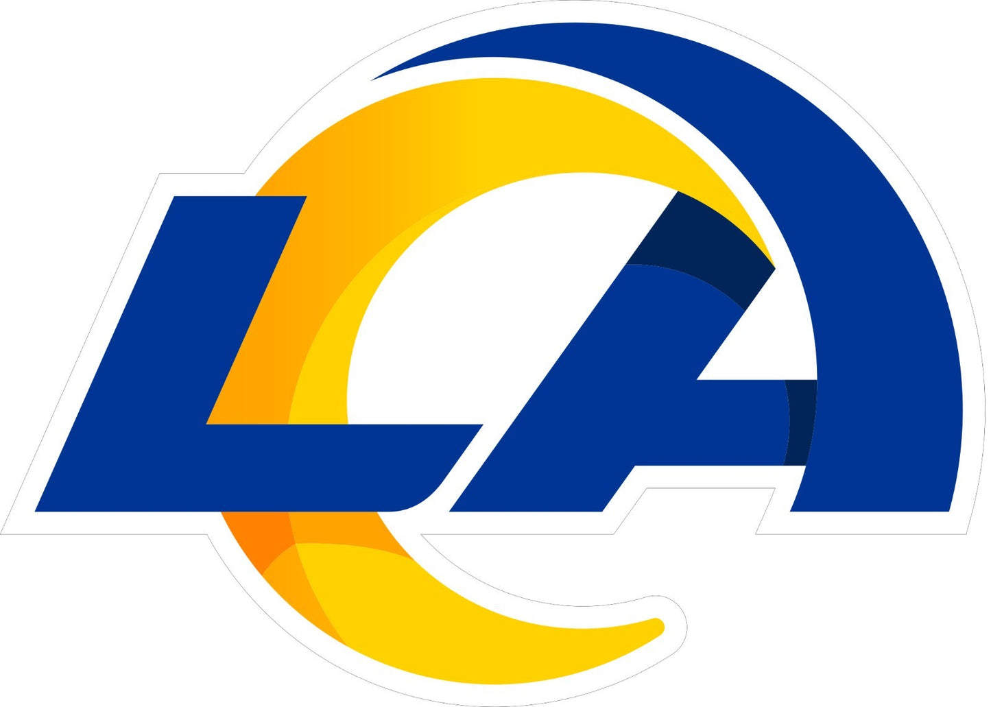 Los Angeles LA Rams Logo - Die Cut Laminated Vinyl Sticker Decal NFL car window