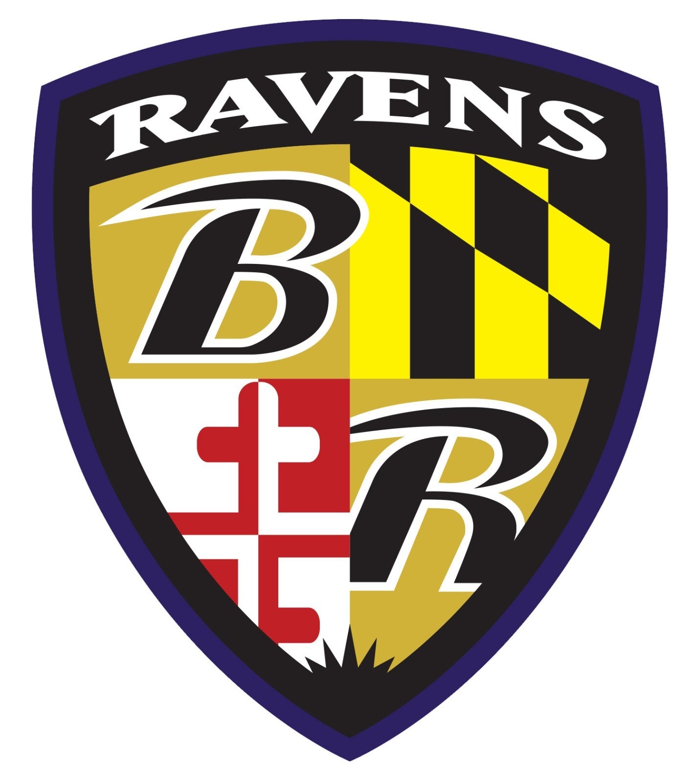 Baltimore Ravens Logo - Die Cut Laminated Vinyl Sticker Decal NFL car window