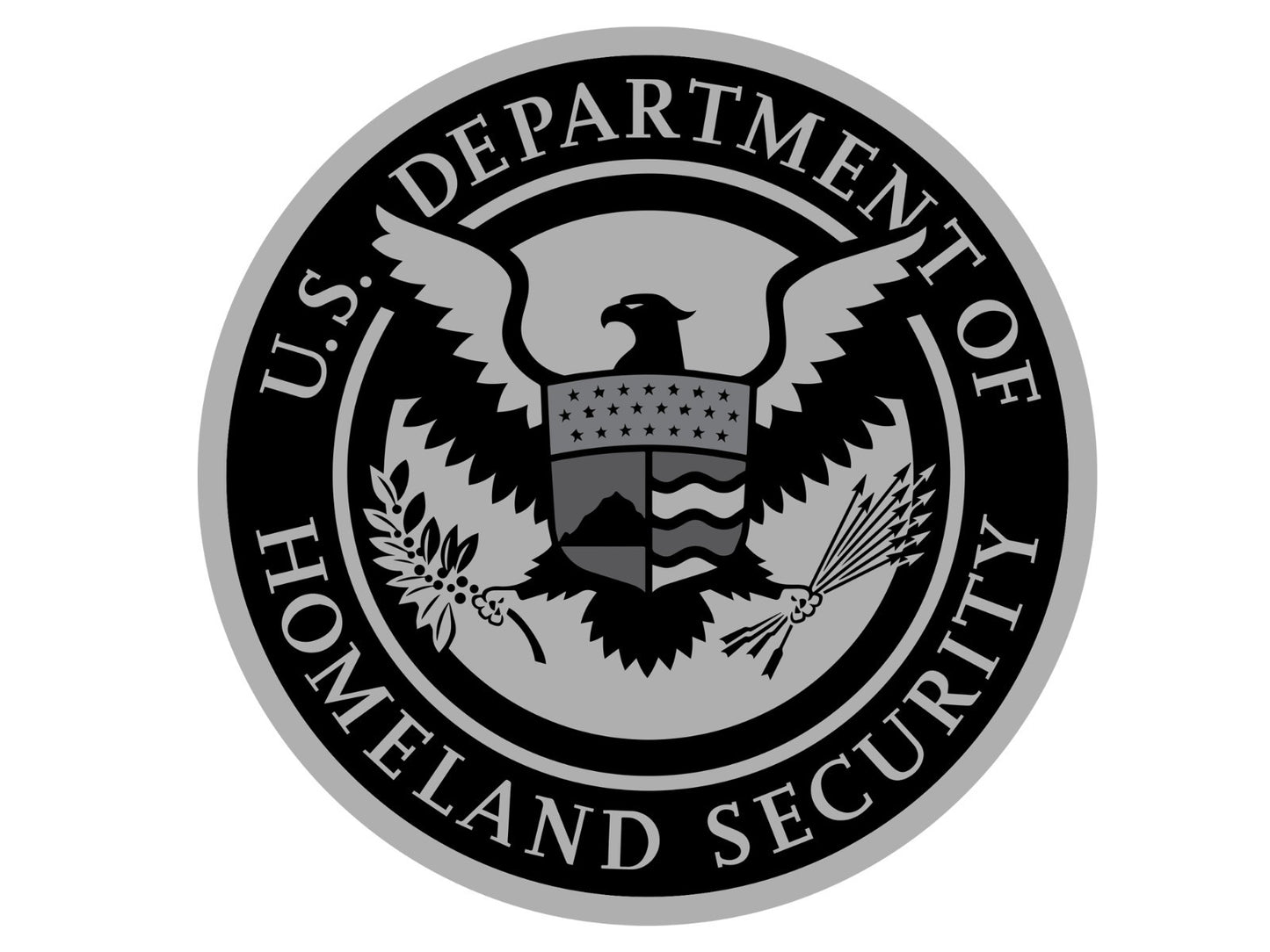 Black Department of Homeland Security Sticker Vinyl Decal Multiple Sizes window