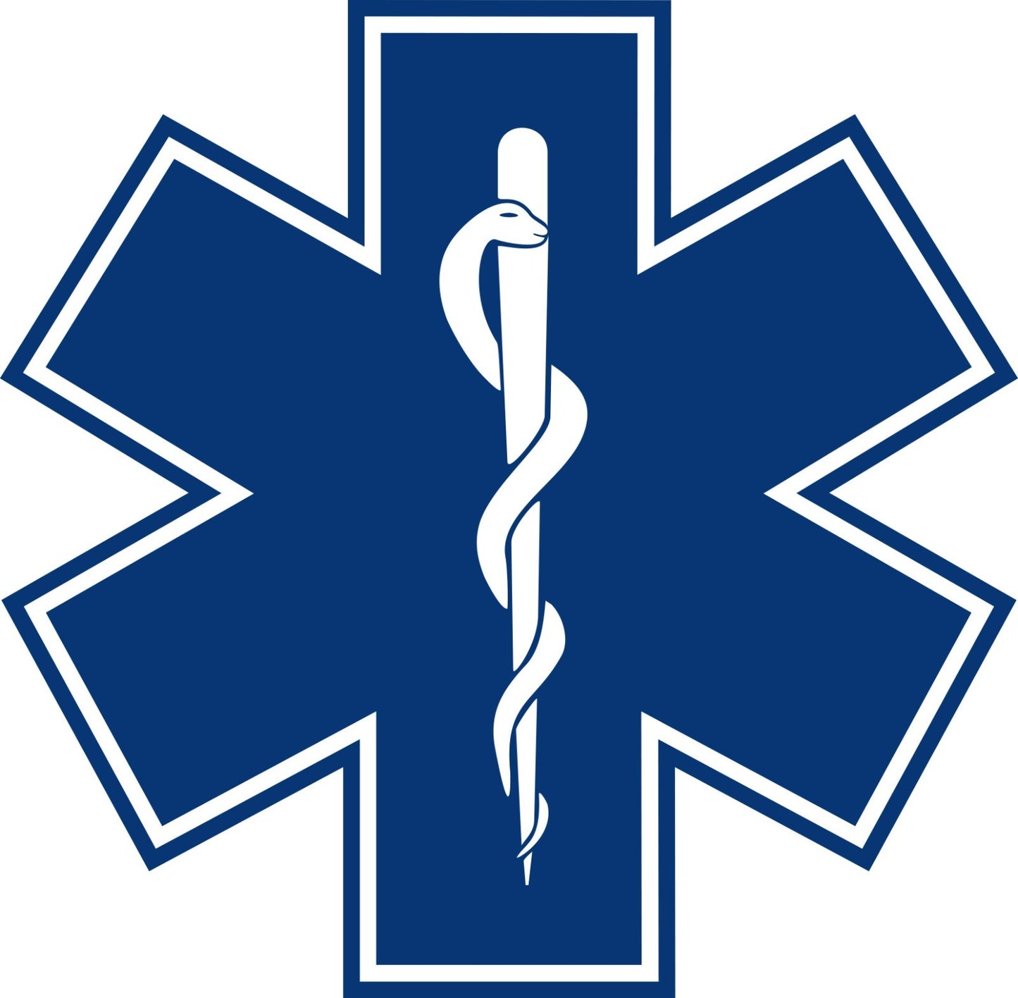 5 " STAR OF LIFE Blue White Vinyl Decal Sticker Rescue Fire EMT EMS ambulance