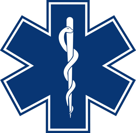 5 " STAR OF LIFE Blue White Vinyl Decal Sticker Rescue Fire EMT EMS ambulance