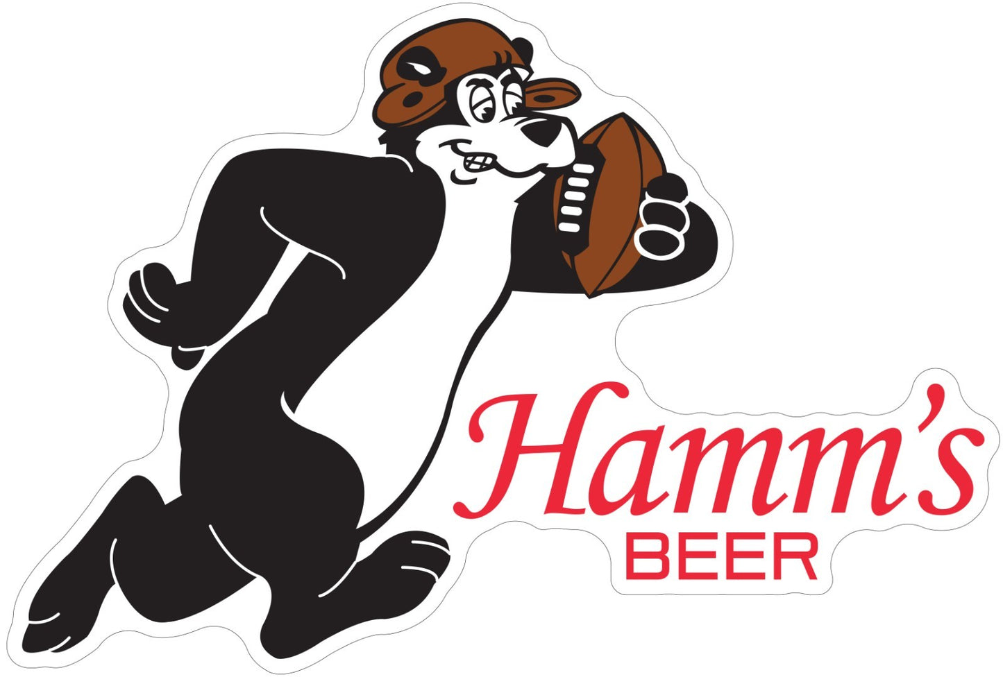 Hamm's Beer Bear Football Sticker Vinyl Decal | Different Sizes - Outdoor