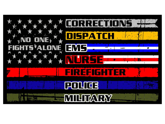 5.5" Thin Blue Red Green Gold Line Vinyl Decal | Car Window | Police Military