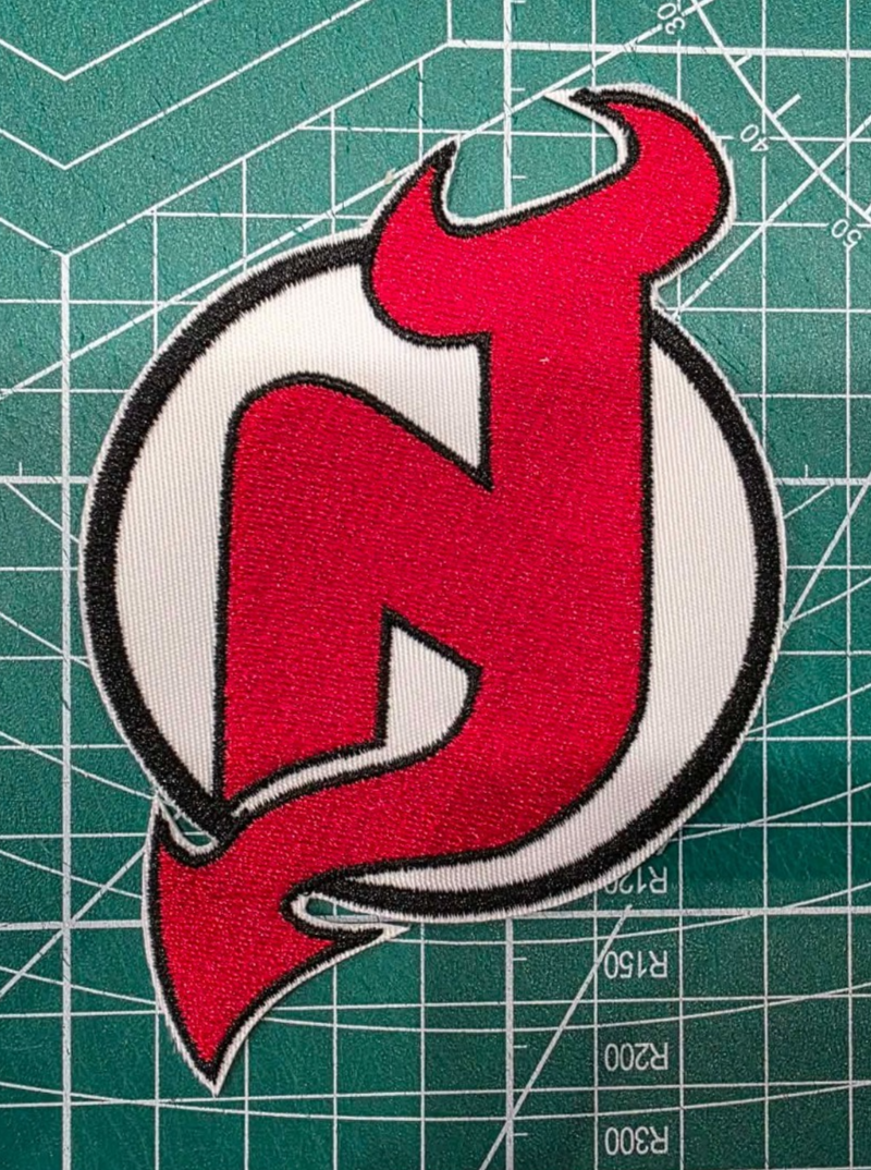 New Jersey Devils logo NHL 5.5" wide x 5.1" Iron On Embroidered Patch shoulder