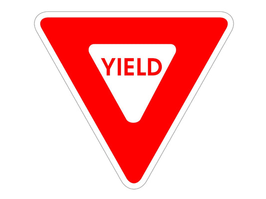 Yield Sign Indoor Wall Vinyl Decal Sticker 5" - 34" kids decor