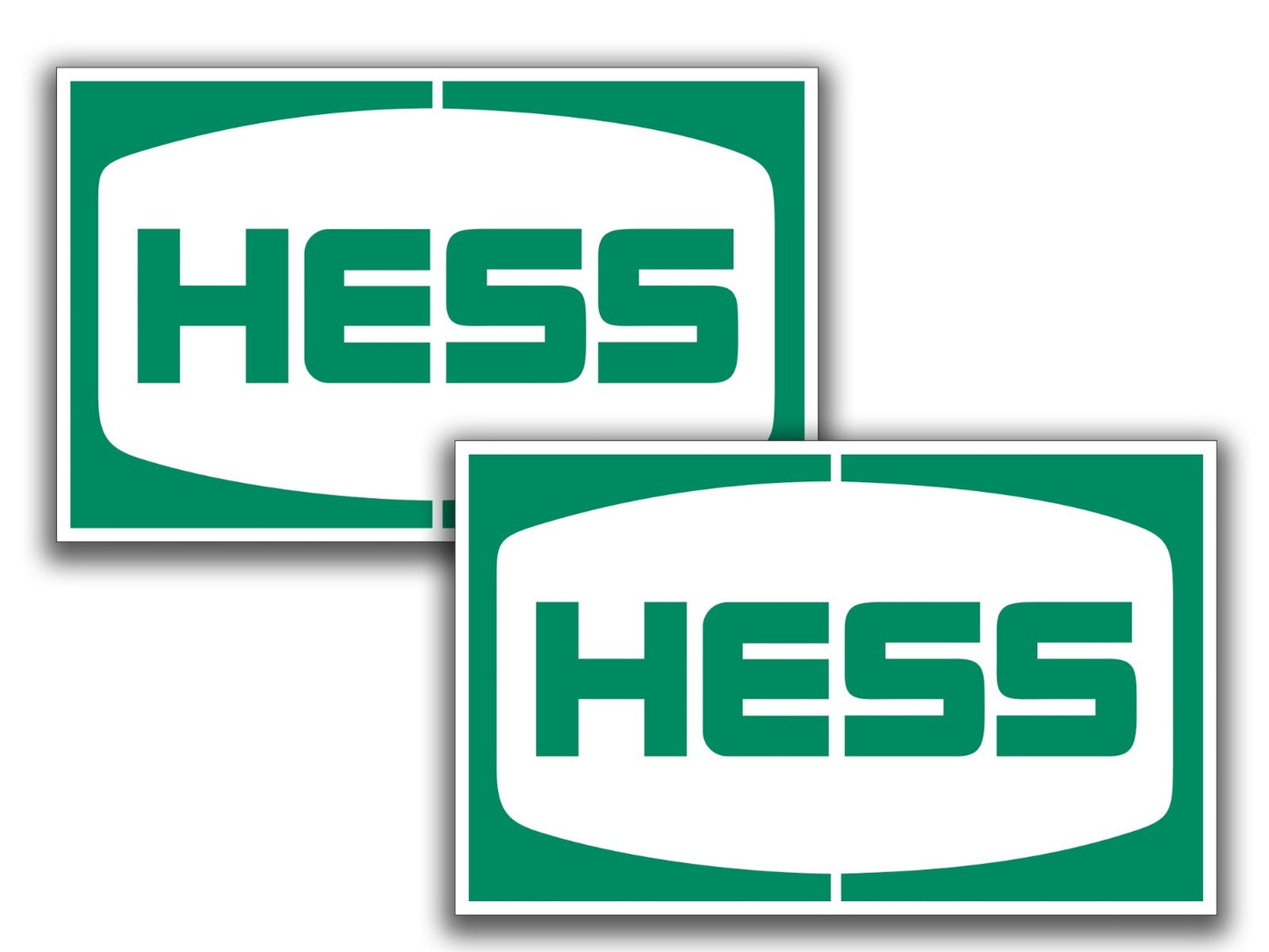 2x Hess Gasoline Logo Die Cut Laminated Vinyl Decal Sticker Choose Sizes racing
