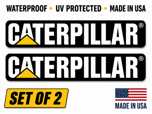 2 CAT style Logo Vinyl Decal Sticker Waterproof Car Truck Laptop USA caterpillar