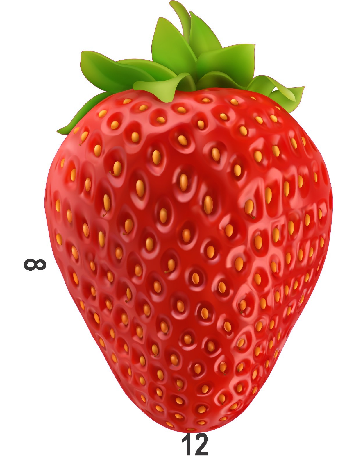 5 Textured Strawberry Removable Floor Decals Sidewalk Birthday Party Peel Stick
