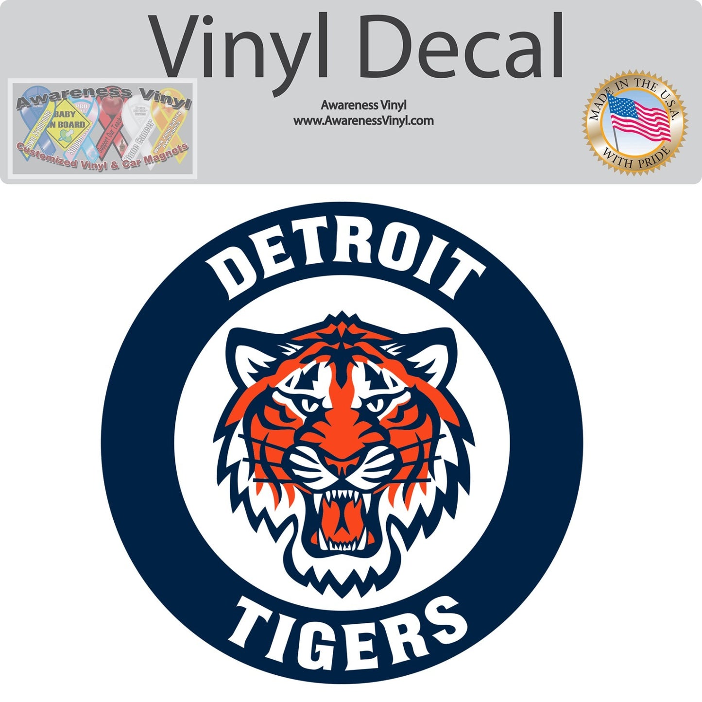Detroit Tigers Emblem Logo Baseball Sticker Waterproof Vinyl Decal Car
