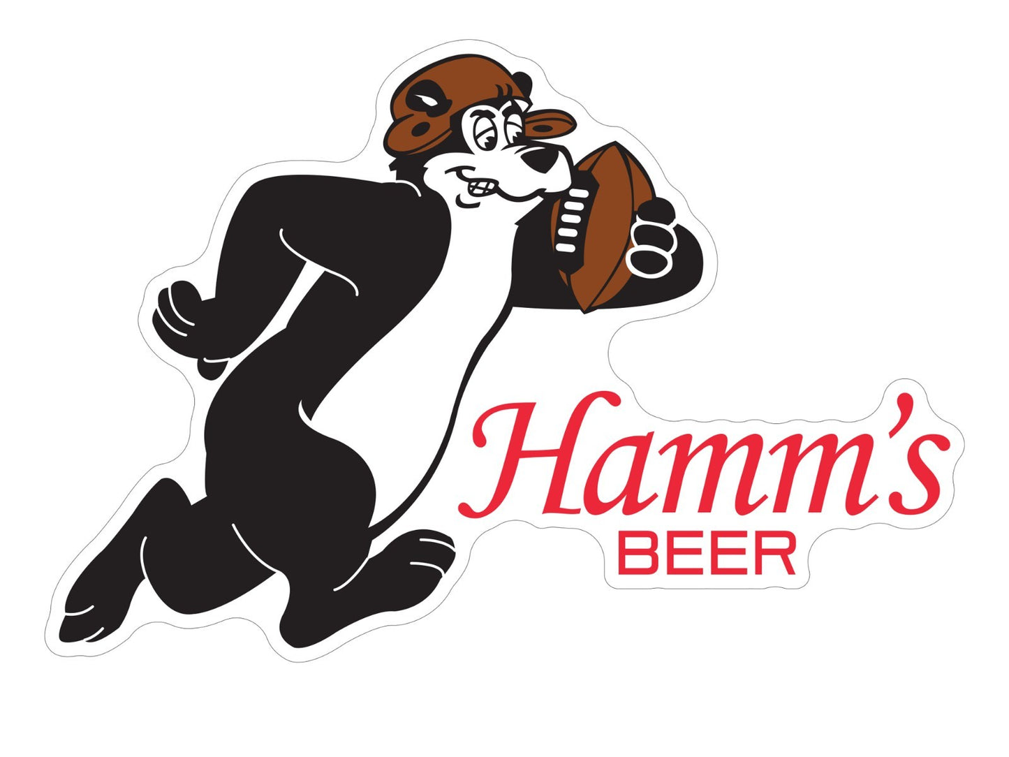 Hamm's Beer Bear Football Sticker Vinyl Decal | Different Sizes - Outdoor