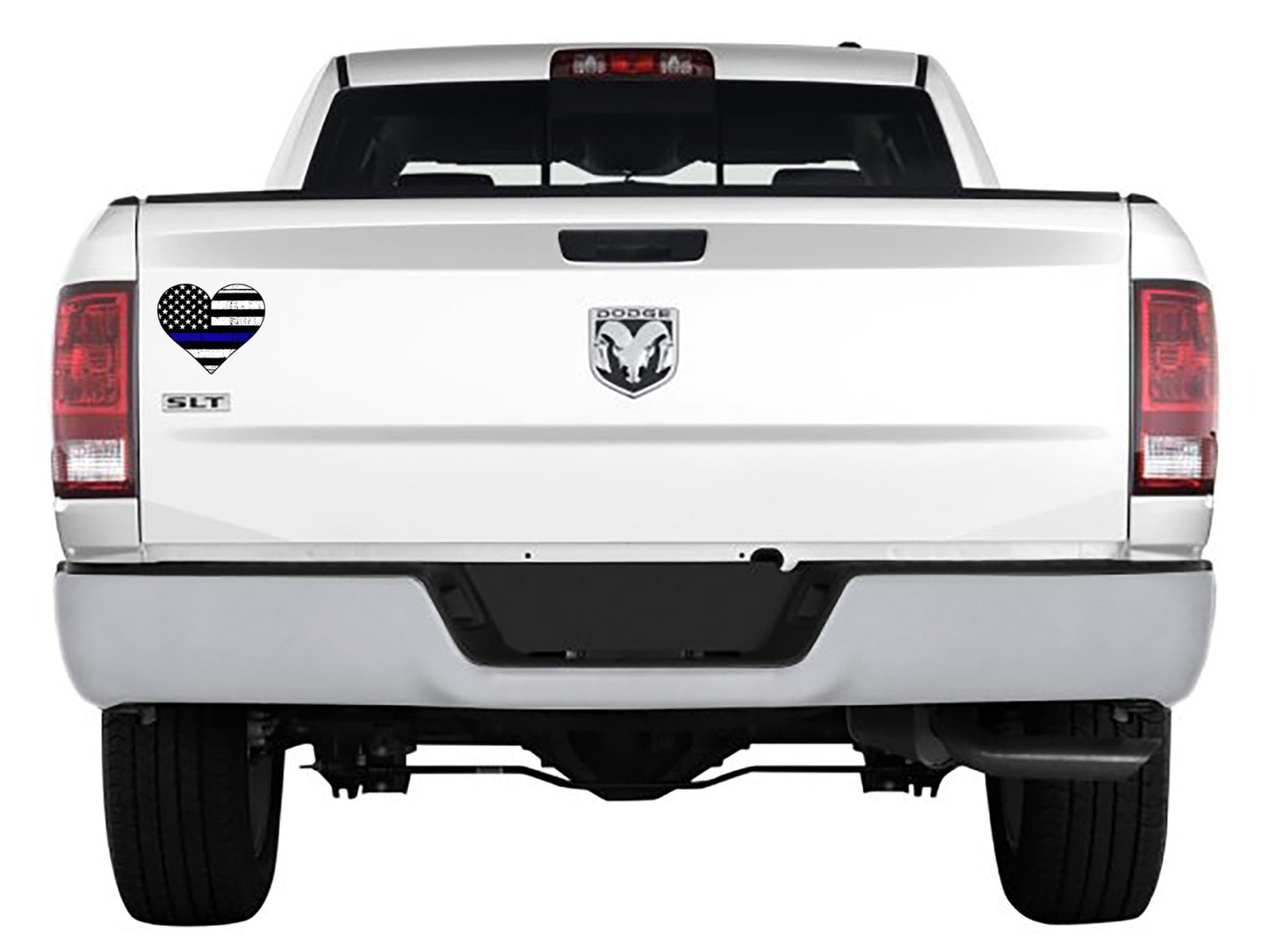 Thin Blue Line Heart Sticker Vinyl Decal | Choose Size Support Law Enforcement
