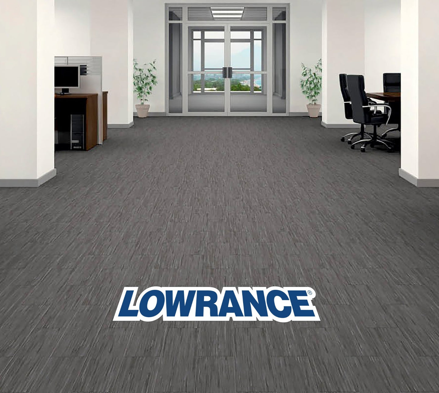 Lowrance Blue Professional Carpet Graphic Decal Sticker for Fishing Bass Boats