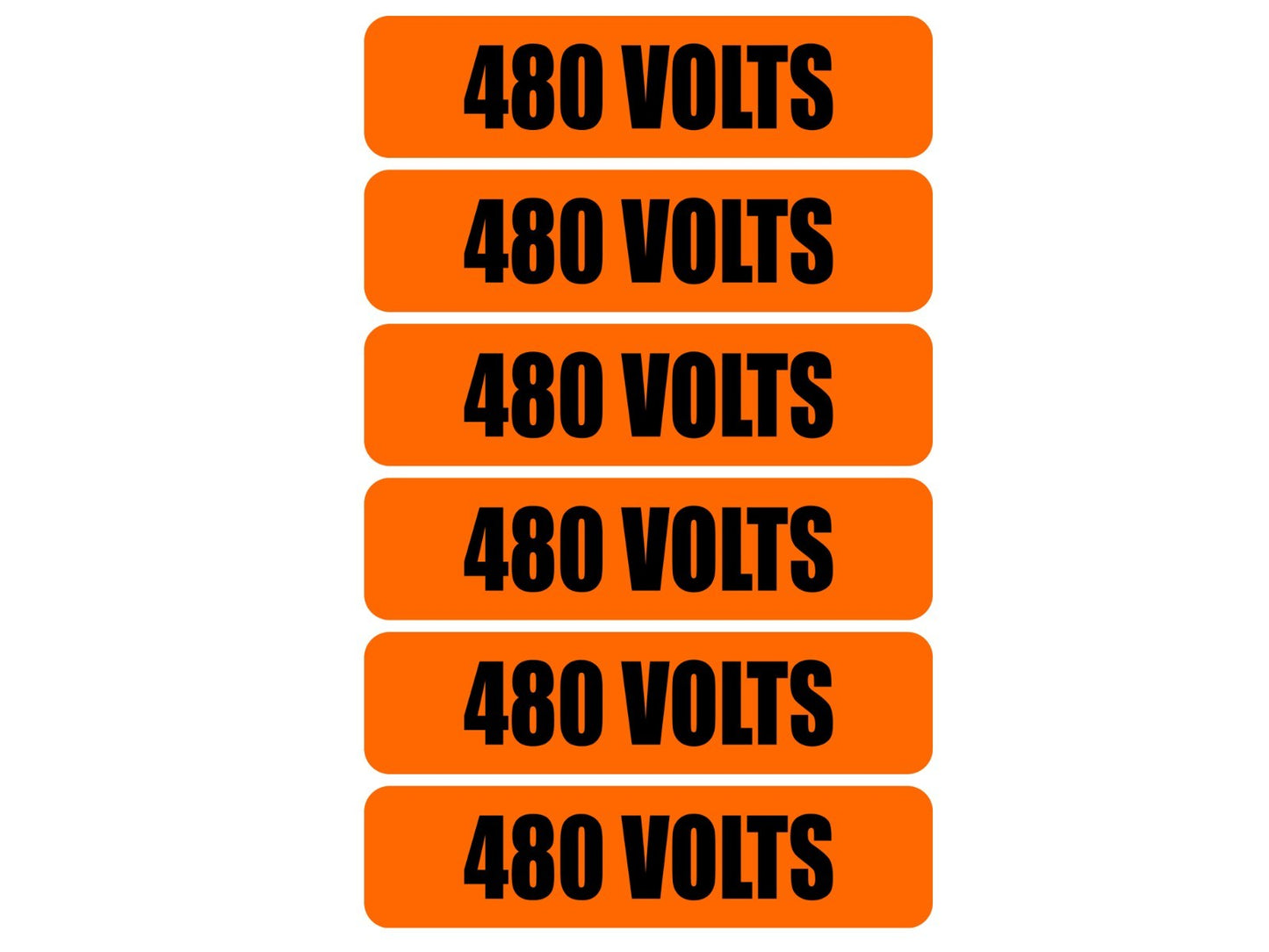 6x 480 Volts Warning Vinyl Decal | Outdoor Laminated Decal | Electrical Safety