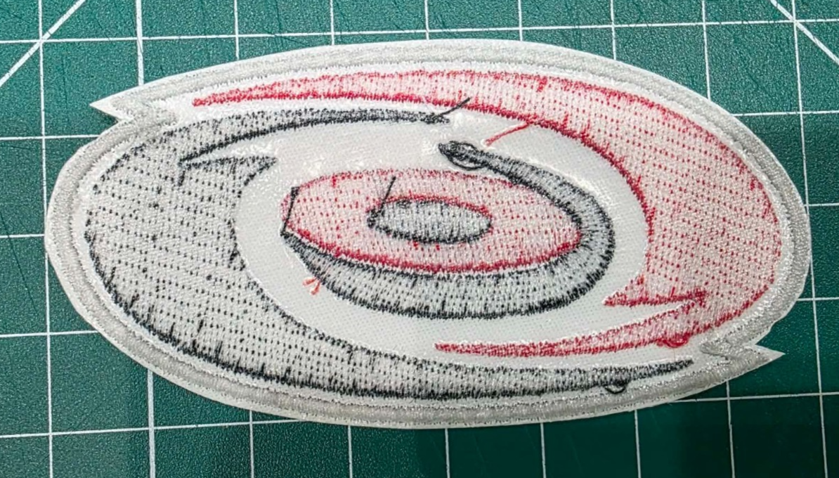 Carolina Hurricanes logo NHL 12" x 7.2" Iron On Embroidered Patch Back Large